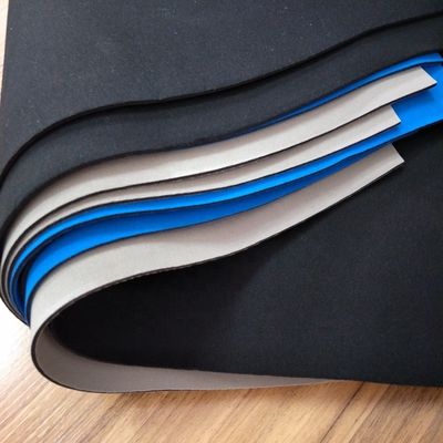 35-45 Shore A 3Mpa CR Rubber Laminated Neoprene Fabric Sheet untuk kaus kaki, karet keras, bahan penyegelan, tahan air dan tahan api