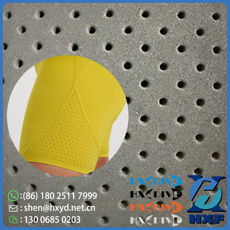 Breathable Perforated Neoprene Material for Lightweight Sportswear Wetsuits and Protective Padding with Superior Elasticity